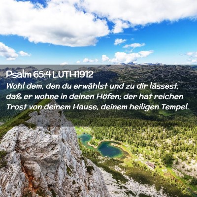 Picture 02 - Psalm 65:4 LUTH1912 - Wohl dem, den du erwählst und zu dir lässest, - Bible Verse Picture