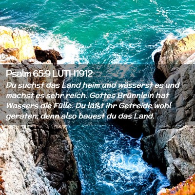 Picture 02 - Psalm 65:9 LUTH1912 - Du suchst das Land heim und wässerst es und - Bible Verse Picture