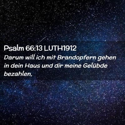 Picture 02 - Psalm 66:13 LUTH1912 - Darum will ich mit Brandopfern gehen in dein Haus - Bible Verse Picture