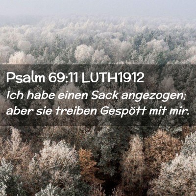 Picture 02 - Psalm 69:11 LUTH1912 - Ich habe einen Sack angezogen; aber sie treiben - Bible Verse Picture