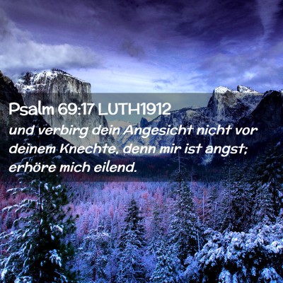 Picture 02 - Psalm 69:17 LUTH1912 - und verbirg dein Angesicht nicht vor deinem - Bible Verse Picture