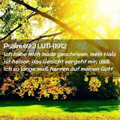Picture 02 - Psalm 69:3 LUTH1912 - Ich habe mich müde geschrieen, mein Hals ist - Bible Verse Picture