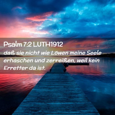 Picture 02 - Psalm 7:2 LUTH1912 - daß sie nicht wie Löwen meine Seele erhaschen - Bible Verse Picture