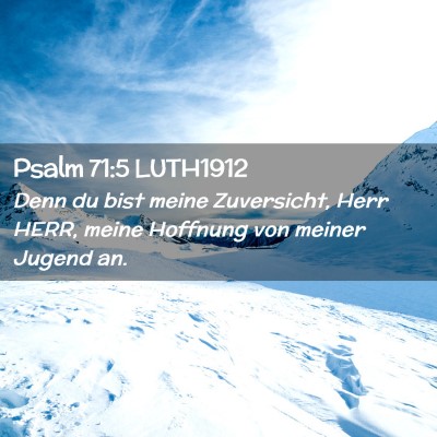 Picture 02 - Psalm 71:5 LUTH1912 - Denn du bist meine Zuversicht, Herr HERR, meine - Bible Verse Picture