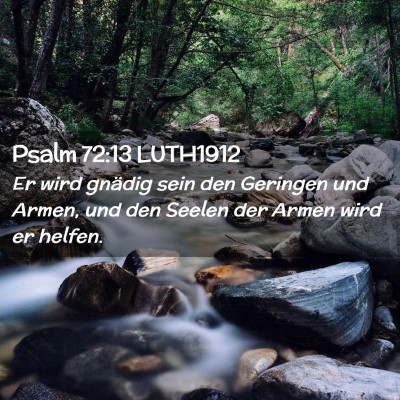 Picture 02 - Psalm 72:13 LUTH1912 - Er wird gnädig sein den Geringen und Armen, und - Bible Verse Picture