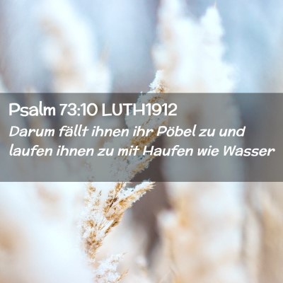 Picture 02 - Psalm 73:10 LUTH1912 - Darum fällt ihnen ihr Pöbel zu und laufen ihnen - Bible Verse Picture