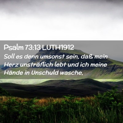 Picture 02 - Psalm 73:13 LUTH1912 - Soll es denn umsonst sein, daß mein Herz - Bible Verse Picture
