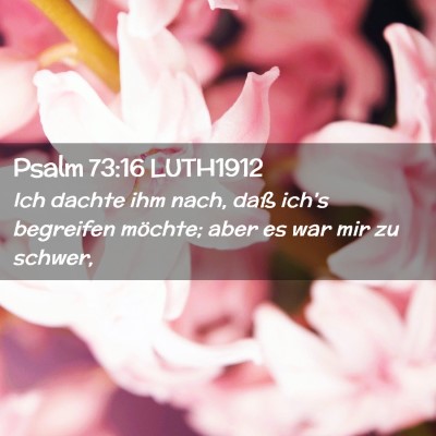 Picture 02 - Psalm 73:16 LUTH1912 - Ich dachte ihm nach, daß ich's begreifen - Bible Verse Picture