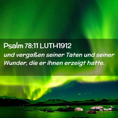 Picture 02 - Psalm 78:11 LUTH1912 - und vergaßen seiner Taten und seiner Wunder, die - Bible Verse Picture