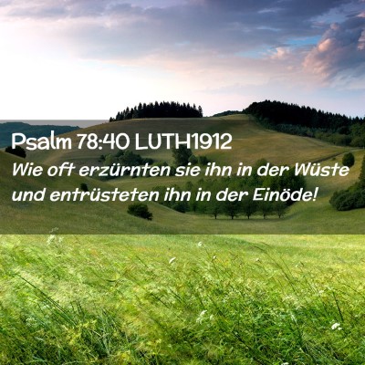 Picture 02 - Psalm 78:40 LUTH1912 - Wie oft erzürnten sie ihn in der Wüste und - Bible Verse Picture