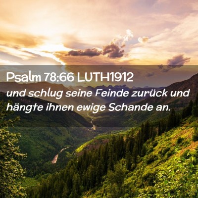 Picture 02 - Psalm 78:66 LUTH1912 - und schlug seine Feinde zurück und hängte ihnen - Bible Verse Picture