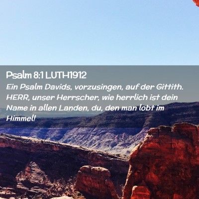 Picture 02 - Psalm 8:1 LUTH1912 - Ein Psalm Davids, vorzusingen, auf der Gittith. - Bible Verse Picture
