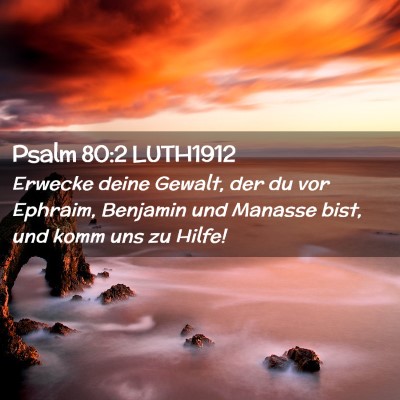 Picture 02 - Psalm 80:2 LUTH1912 - Erwecke deine Gewalt, der du vor Ephraim, - Bible Verse Picture