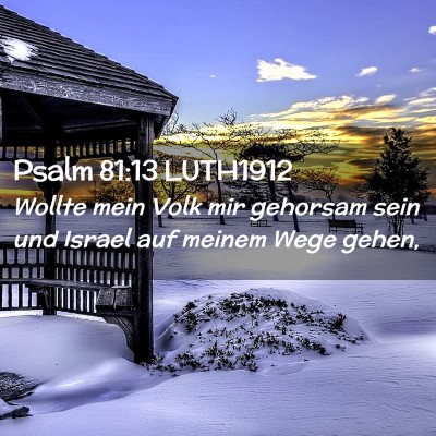 Picture 02 - Psalm 81:13 LUTH1912 - Wollte mein Volk mir gehorsam sein und Israel auf - Bible Verse Picture