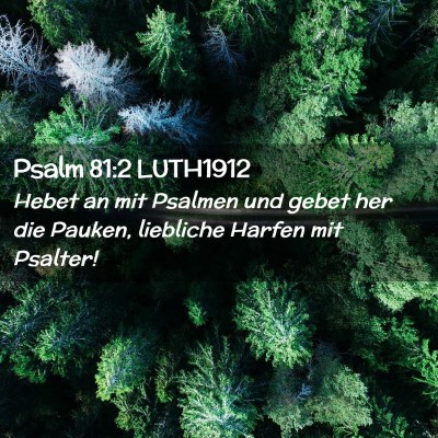 Picture 02 - Psalm 81:2 LUTH1912 - Hebet an mit Psalmen und gebet her die Pauken, - Bible Verse Picture