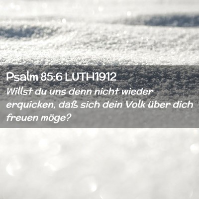 Picture 02 - Psalm 85:6 LUTH1912 - Willst du uns denn nicht wieder erquicken, daß - Bible Verse Picture