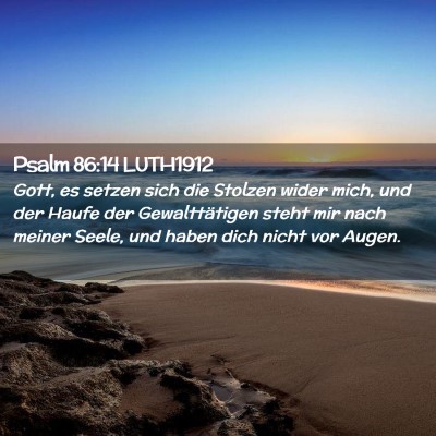 Picture 02 - Psalm 86:14 LUTH1912 - Gott, es setzen sich die Stolzen wider mich, und - Bible Verse Picture