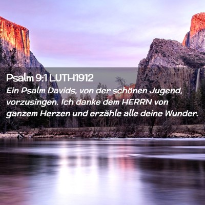 Picture 02 - Psalm 9:1 LUTH1912 - Ein Psalm Davids, von der schönen Jugend, - Bible Verse Picture