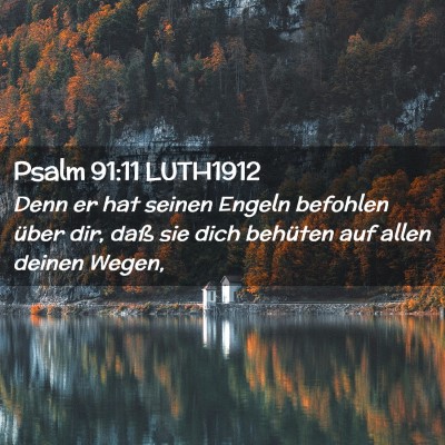 Picture 02 - Psalm 91:11 LUTH1912 - Denn er hat seinen Engeln befohlen über dir, - Bible Verse Picture