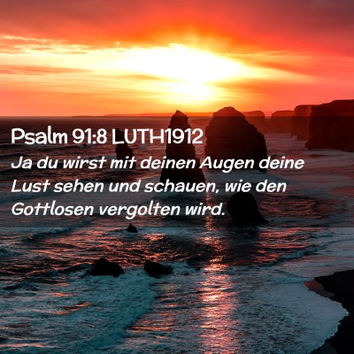 Picture 02 - Psalm 91:8 LUTH1912 - Ja du wirst mit deinen Augen deine Lust sehen und - Bible Verse Picture