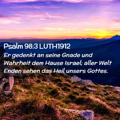 Picture 02 - Psalm 98:3 LUTH1912 - Er gedenkt an seine Gnade und Wahrheit dem Hause - Bible Verse Picture