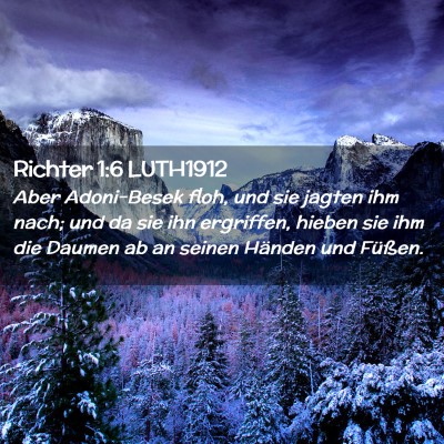 Picture 02 - Richter 1:6 LUTH1912 - Aber Adoni-Besek floh, und sie jagten ihm nach; - Bible Verse Picture