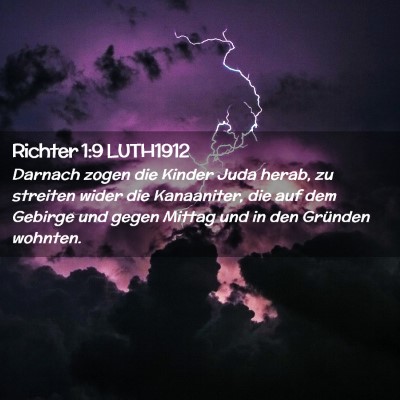 Picture 02 - Richter 1:9 LUTH1912 - Darnach zogen die Kinder Juda herab, zu streiten - Bible Verse Picture