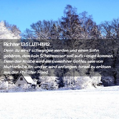Picture 02 - Richter 13:5 LUTH1912 - Denn du wirst schwanger werden und einen Sohn - Bible Verse Picture