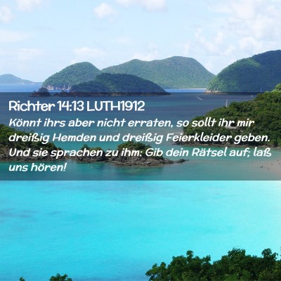 Picture 02 - Richter 14:13 LUTH1912 - Könnt ihrs aber nicht erraten, so sollt ihr mir - Bible Verse Picture