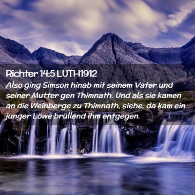 Picture 02 - Richter 14:5 LUTH1912 - Also ging Simson hinab mit seinem Vater und - Bible Verse Picture