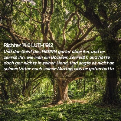Picture 02 - Richter 14:6 LUTH1912 - Und der Geist des HERRN geriet über ihn, und er - Bible Verse Picture