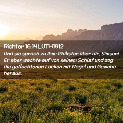 Picture 02 - Richter 16:14 LUTH1912 - Und sie sprach zu ihm: Philister über dir, - Bible Verse Picture