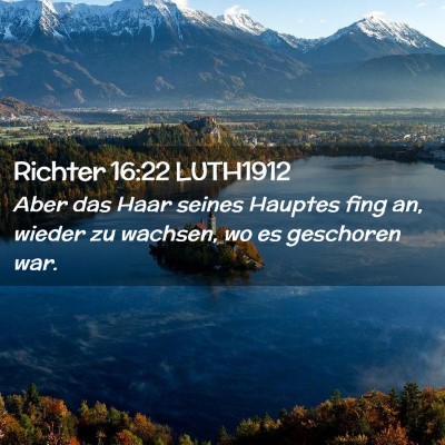 Picture 02 - Richter 16:22 LUTH1912 - Aber das Haar seines Hauptes fing an, wieder zu - Bible Verse Picture