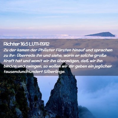 Picture 02 - Richter 16:5 LUTH1912 - Zu der kamen der Philister Fürsten hinauf und - Bible Verse Picture