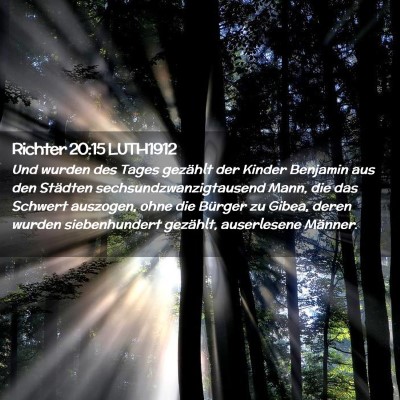 Picture 02 - Richter 20:15 LUTH1912 - Und wurden des Tages gezählt der Kinder Benjamin - Bible Verse Picture