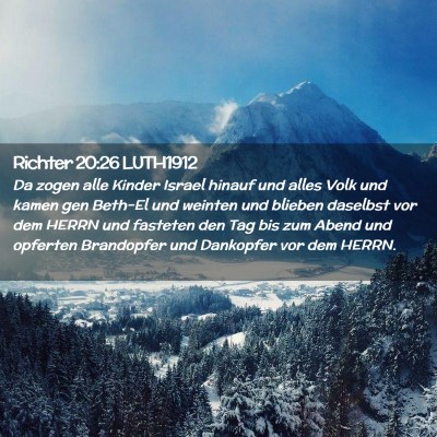 Picture 02 - Richter 20:26 LUTH1912 - Da zogen alle Kinder Israel hinauf und alles Volk - Bible Verse Picture