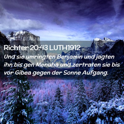 Picture 02 - Richter 20:43 LUTH1912 - Und sie umringten Benjamin und jagten ihn bis gen - Bible Verse Picture