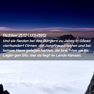 Picture 02 - Richter 21:12 LUTH1912 - Und sie fanden bei den Bürgern zu Jabes in - Bible Verse Picture