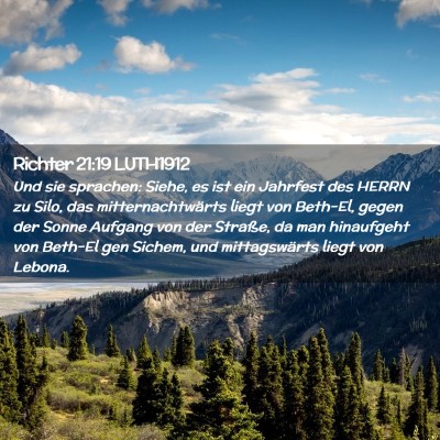 Picture 02 - Richter 21:19 LUTH1912 - Und sie sprachen: Siehe, es ist ein Jahrfest des - Bible Verse Picture