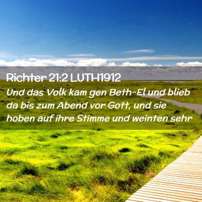 Picture 02 - Richter 21:2 LUTH1912 - Und das Volk kam gen Beth-El und blieb da bis zum - Bible Verse Picture
