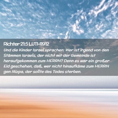 Picture 02 - Richter 21:5 LUTH1912 - Und die Kinder Israel sprachen: Wer ist irgend - Bible Verse Picture