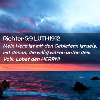 Picture 02 - Richter 5:9 LUTH1912 - Mein Herz ist mit den Gebietern Israels, mit - Bible Verse Picture