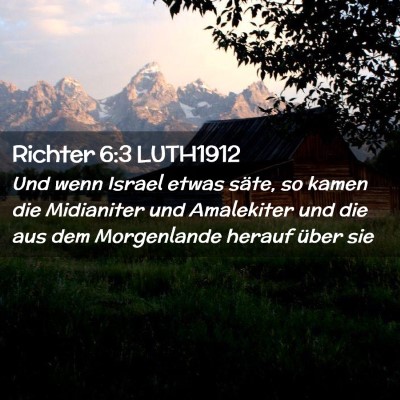 Picture 02 - Richter 6:3 LUTH1912 - Und wenn Israel etwas säte, so kamen die - Bible Verse Picture