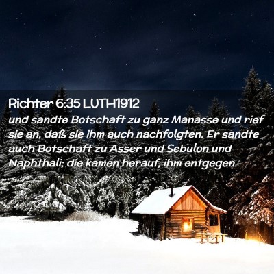 Picture 02 - Richter 6:35 LUTH1912 - und sandte Botschaft zu ganz Manasse und rief sie - Bible Verse Picture