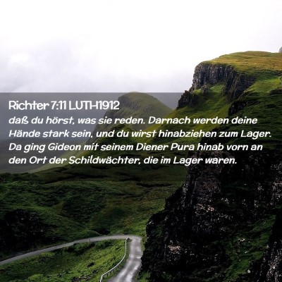 Picture 02 - Richter 7:11 LUTH1912 - daß du hörst, was sie reden. Darnach werden - Bible Verse Picture