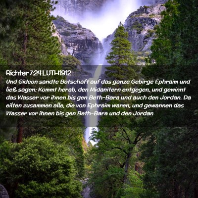 Picture 02 - Richter 7:24 LUTH1912 - Und Gideon sandte Botschaft auf das ganze Gebirge - Bible Verse Picture