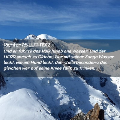 Picture 02 - Richter 7:5 LUTH1912 - Und er führte das Volk hinab ans Wasser. Und der - Bible Verse Picture