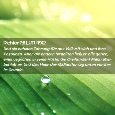 Picture 02 - Richter 7:8 LUTH1912 - Und sie nahmen Zehrung für das Volk mit sich und - Bible Verse Picture