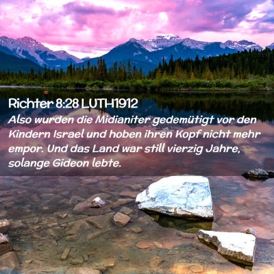 Picture 02 - Richter 8:28 LUTH1912 - Also wurden die Midianiter gedemütigt vor den - Bible Verse Picture
