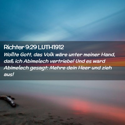 Picture 02 - Richter 9:29 LUTH1912 - Wollte Gott, das Volk wäre unter meiner Hand, - Bible Verse Picture